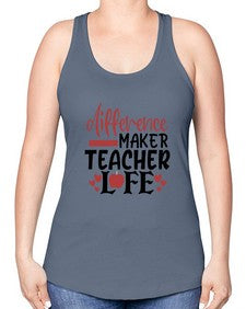 difference maker teacher life Style 119# - teacher -Racerback Tank