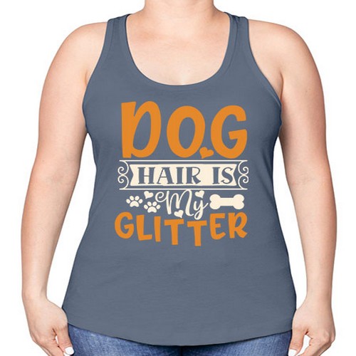 dog hair is my glitter 80# - dogs -Racerback Tank