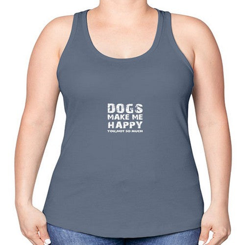 dogs make me happy 132# - dogs -Racerback Tank