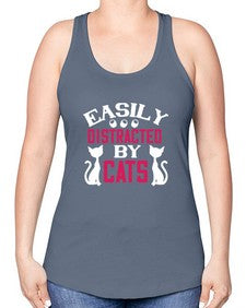 easily distracted by cats Style 46# - cats -Racerback Tank