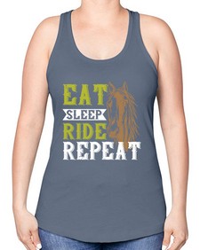 eat sleep ride repeat Style 7# - horse -Racerback Tank