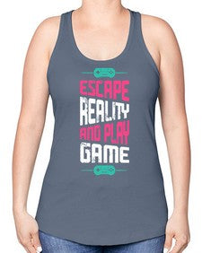 escape reality and play 80# - video games -Racerback Tank