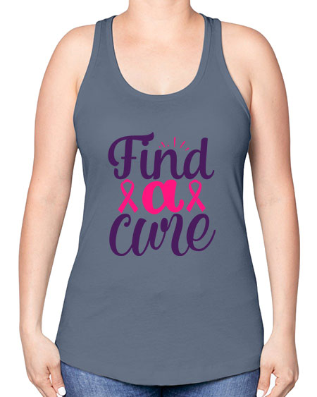 find a cure - breast cancer -Racerback Tank