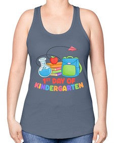 first day of Kindergarten 103# - kindergarten -Racerback Tank