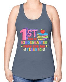 first day of Kindergarten Pray 106# - kindergarten -Racerback Tank