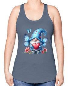 gnome with butterfly 01# - gnome -Racerback Tank