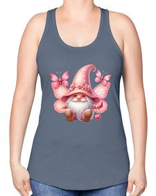 gnome with butterfly 02# - gnome -Racerback Tank