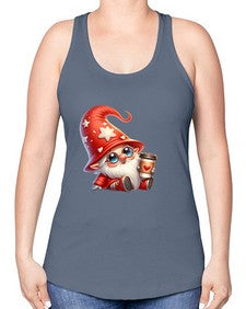 gnome with butterfly 04# - gnome -Racerback Tank