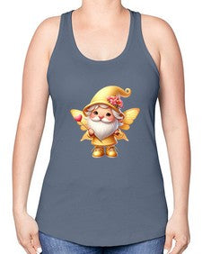 gnome with butterfly 05# - gnome -Racerback Tank