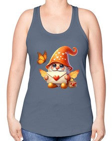 gnome with butterfly 06# - gnome -Racerback Tank