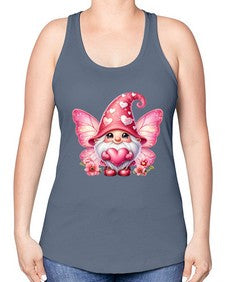 gnome with butterfly 08# - gnome -Racerback Tank