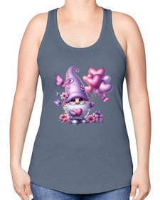 gnome with butterfly 19# - gnome -Racerback Tank