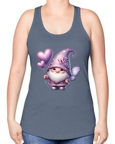 gnome with butterfly 25# - gnome -Racerback Tank