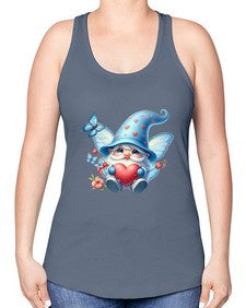 gnome with butterfly 28# - gnome -Racerback Tank