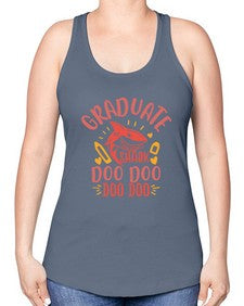 graduate shark doo doo doo doo 221# - graduation -Racerback Tank