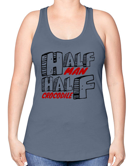 half man half crocodile - alligator -Racerback Tank