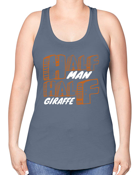 half man half giraffe - giraffee -Racerback Tank