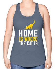 home is where the cat is Style 49# - cats -Racerback Tank