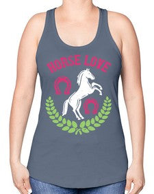 horse love Style 50# - horse -Racerback Tank