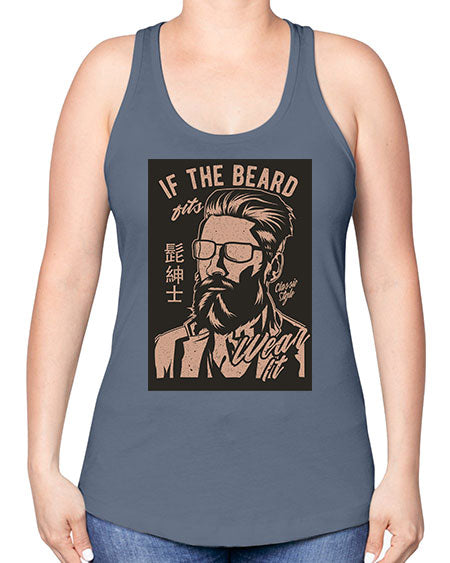 if the beard fits wear it cs 151# - bears - animals -Racerback Tank