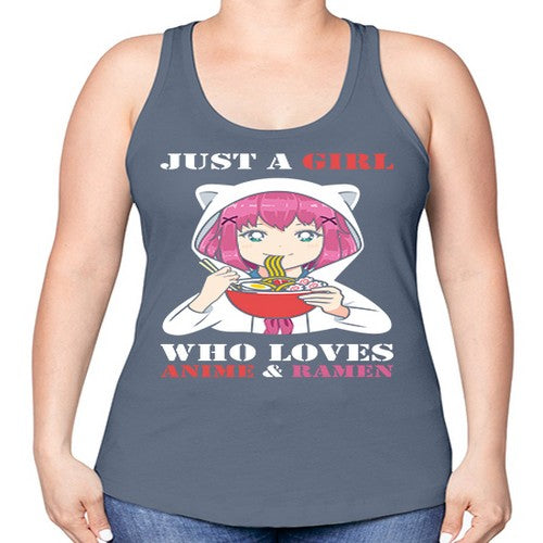 just a girl who loves anime and ramen258# - anime -Racerback Tank