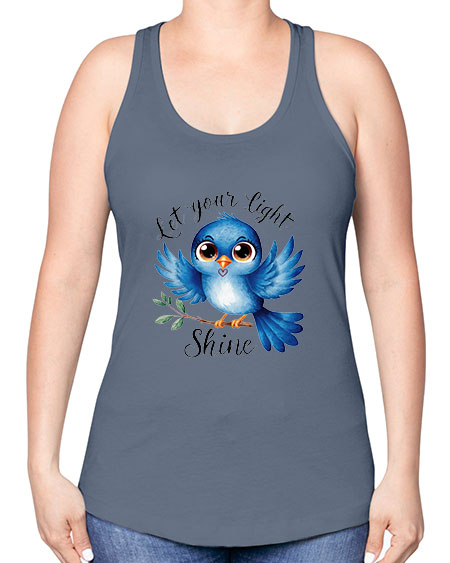 let your light shine 61# - birds -Racerback Tank
