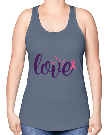 love Style 7# - breast cancer -Racerback Tank
