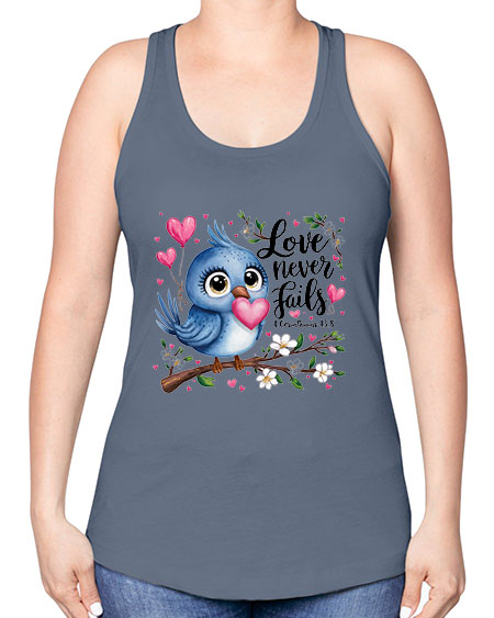 love never fails 63# - birds -Racerback Tank