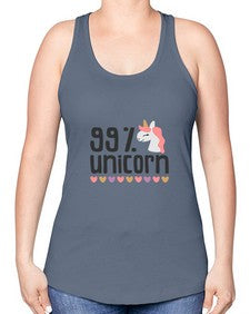 ninety nine percents unicorn 6879# - unicorn -Racerback Tank