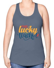 one lucky teacher Style 326# - teacher -Racerback Tank
