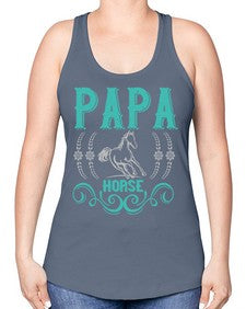 papa horse Style 26# - horse -Racerback Tank