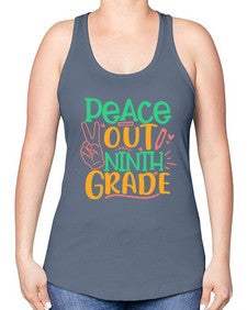 peace out nineth grade 637# - nineth grade -Racerback Tank