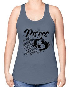 pisces 371# - pisces -Racerback Tank