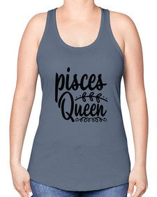pisces queen 378# - pisces -Racerback Tank