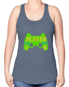 player 38# - video games -Racerback Tank