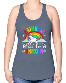 rainbow please im a unicorn 364# - unicorn -Racerback Tank