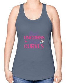 real unicorns have curves 372# - unicorn -Racerback Tank