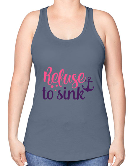 refuse to sink Style 4# - breast cancer -Racerback Tank