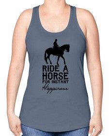 ride a horse for instant happiness - horse -Racerback Tank
