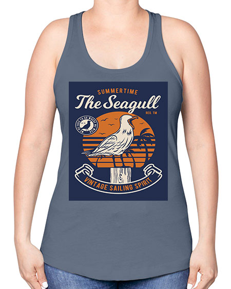 seagul bird 67# - birds -Racerback Tank