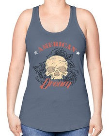 skullrose 1070# - skull and bones -Racerback Tank