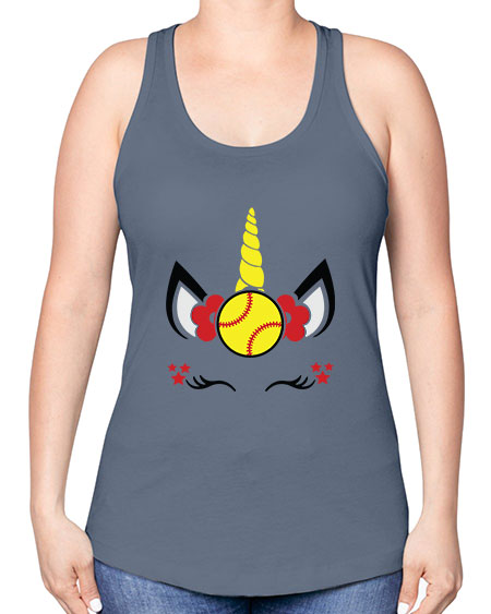 softball unicorn 398# - softball -Racerback Tank