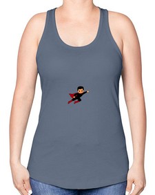 super kid 9# - black boys or men -Racerback Tank