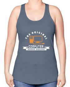 the original computer print delete 12# - computer -Racerback Tank
