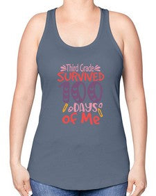 thirdgrade survived one hundred days of me 980# - third grade -Racerback Tank