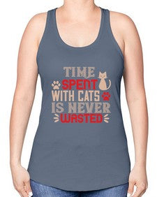 time spend with cat is never wasted Style 121# - cats -Racerback Tank