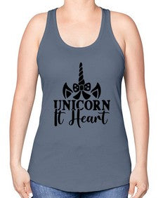 unicorn it heart 466# - unicorn -Racerback Tank