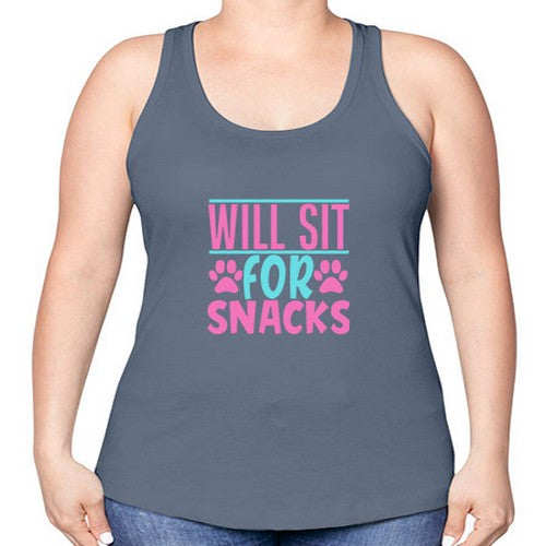 will sit for snacks Style 57# - dogs -Racerback Tank