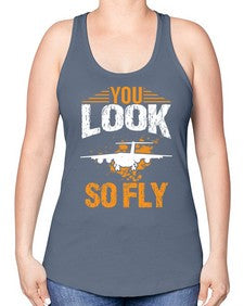 you look so fly  53# - airplane -Racerback Tank