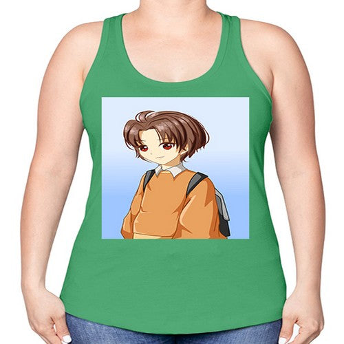 A cold boy 143# - anime -Racerback Tank
